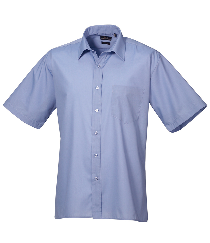 Male Short Sleeve Poly Cotton Poplin Shirt